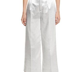VINCE Metallic satin wide-leg pants - Size 12